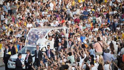 El papa durante su visita al Estadio Olímpico Lluis Companys. / David Zorrakino / Europa Press