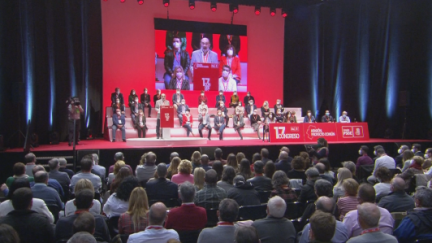 Momento del Congreso regional del PSOE Aragón