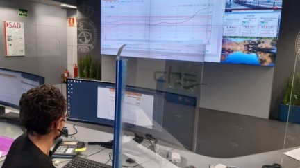 Puesto de control de la CHE este sábado. 