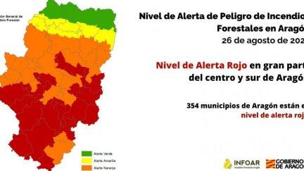 Nivel de Alerta Rojo NAPIF para el sábado 26 de agosto. /NAPIF
