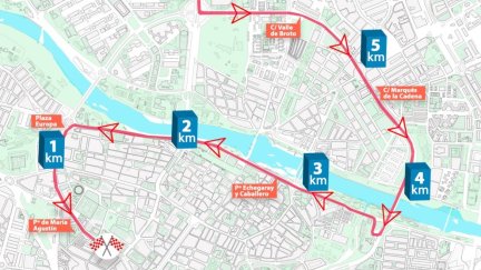 Recorrido de La Vuelta por Zaragoza. / Ayuntamiento de Zaragoza