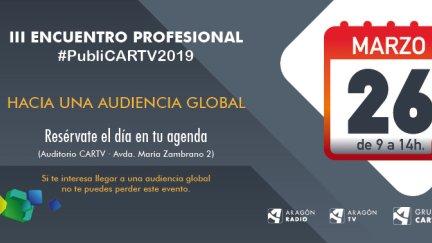 Cartel tercer Encuentro Profesional #PubliCARTV