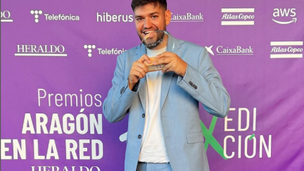Miguel Ruíz ganó en 2023 el Premio a Mejor Proyecto Digital en la X Edición de premios Aragón en la Red. / Instagram @takoyakiblog