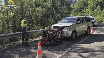 Herido grave un conductor de motocicleta en un accidente de tráfico en Montanuy. / Guardia Civil