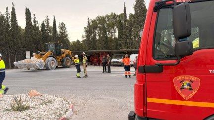 Bomberos de la DPZ en el lugar del accidente. / Diputación de Zaragoza