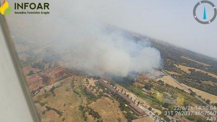 Imagen aérea del incendio de Barbastro. / Infoar