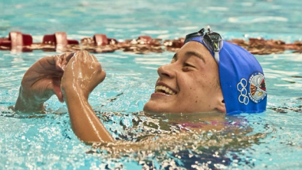 Irene Ciércoles celebra su éxito. Foto: Federación Española de Natación