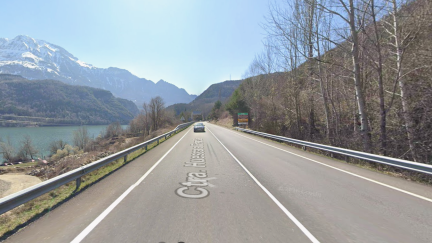 Carretera A-136, donde se ha registrado el accidente en el que ha fallecido un motorista./ Google Maps