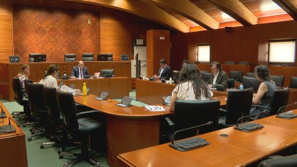 Comparecencia en las Cortes de Jesús María Royo este lunes. / Aragón TV