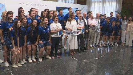 Recepción en el Ayuntamiento de Zaragoza.