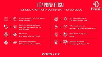 Así será la primera jornada en Primera División masculina.