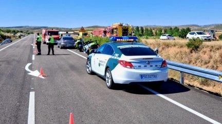 El accidente ha ocurrido en un camino paralelo a la carretera A-222, a la altura de Muniesa. / Guardia Civil