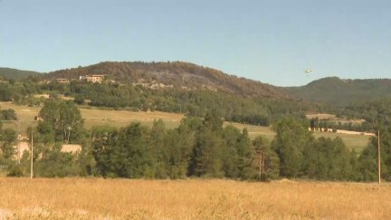 La estimación provisional de superficie afectada por el fuego es de 40 hectáreas. / Aragón TV