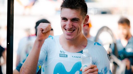 Pablo Castrillo, tras proclamarse campeón de España de contrarreloj en Sabiñánigo