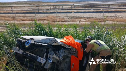 El accidente ha tenido lugar sobre 17:30 horas en el kilómetro 31.5 de la A-127. / Diputación de Zaragoza