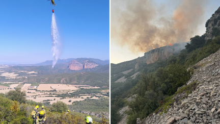 Imágenes del incendio este domingo por la mañana / Infoar