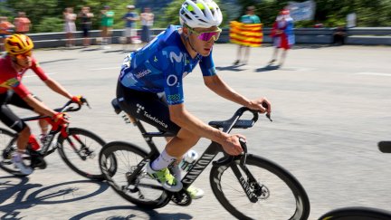 Pablo Castrillo durante la etapa de este martes. Foto: Movistar Team.