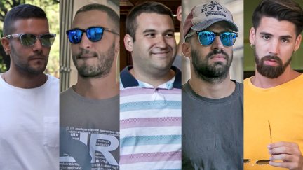 (I-D) Ángel Boza, Antonio Jesús Cabezuelo, José Ángel Prenda, Antonio Manuel Guerrero y Jesús Escudero / Jesús Prieto / Europa Press