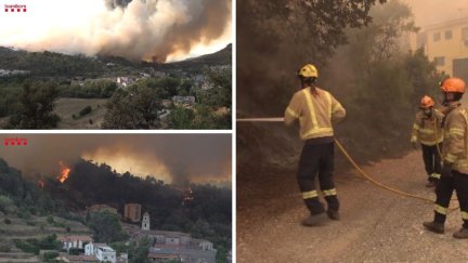 Incendio en la comarca barcelonesa de Anoia. / @bomberscat
