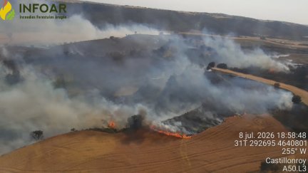 Imagen del incendio de Castillonroy de este miércoles.