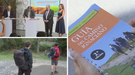 Firma del convenio e imágenes del Camino Ignaciano en Zaragoza.