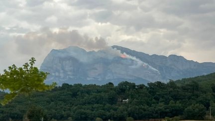 Incendio declarado este jueves en Peña Montañesa.
