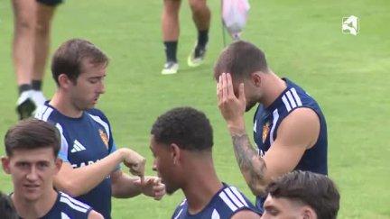 Primer entrenamiento del Real Zaragoza en Boltaña.