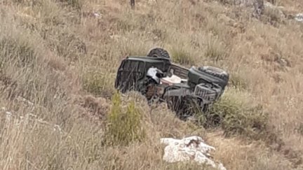El quad accidentando en Miedes de Aragón.