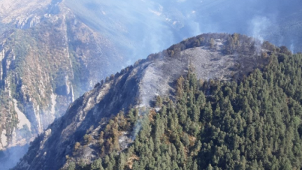 Imágenes aéreas del incendio de Viu (Huesca).