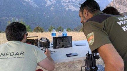 La Unidad de Drones de INFOAR analiza el incendio forestal de Plan.