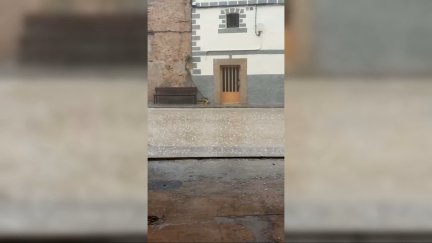 Granizo este lunes en Cantavieja (Teruel).
