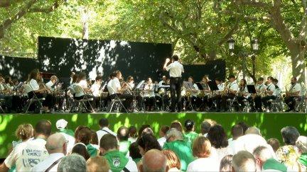 La Banda de Música de Huesca durante su intervención de este jueves