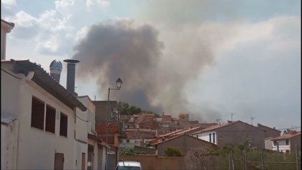 Incendio forestal cerca de Almonacid de la Sierra, en Zaragoza.