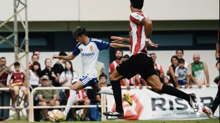 Lance del anterior partido ante la UD Logroñés. Foto: Real Zaragoza