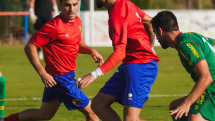 Lance del partido. Foto: CD Teruel