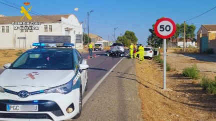 Herido grave al chocar la moto contra un turismo en Quinto de Ebro