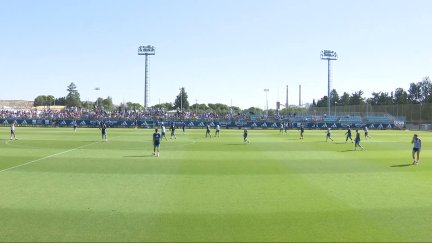 Entrenamiento a puerta abierta del Real Zaragoza.