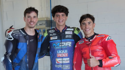 El piloto zaragozano Miguel Bernal en el circuito de karting de Motorland Aragón