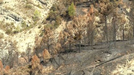 Evolución incendio Las Peñas de Riglos, que se prevé dar por controlado este viernes.