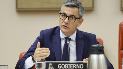 El ministro de Justicia, Felix Bolaños, este jueves en la Comisión Mixta de Seguridad Nacional del Congreso.