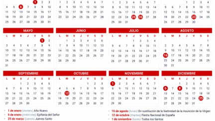 Este es el calendario de días festivos de 2027 aprobado en Consejo de Gobierno.