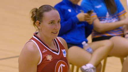 Merrit Hempe durante el partido ante el Inversus Gernika.