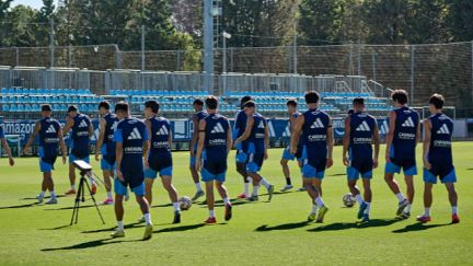 Imagen de un entrenamiento del Real Zaragoza.