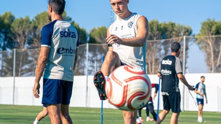 Rafa Tresaco durante un entrenamiento esta semana