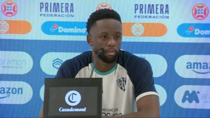 Yann Kembo, durante la rueda de prensa de este jueves