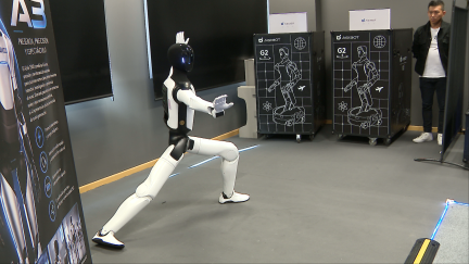 Uno de los robots que entrenan en el centro ubicado en Zaragoza.