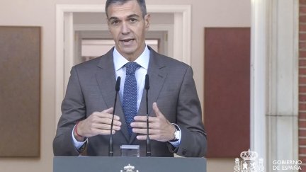 Pedro Sánchez, este lunes en el Palacio de la Moncloa