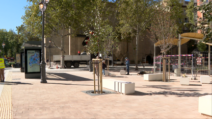 Plaza de San Miguel, en Zaragoza, tras las obras de renovación.