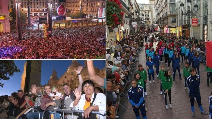 Miles de personas participan en los primeros actos de las Fiestas del Pilar