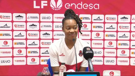 Rueda de prensa de Aisha Sheppard.